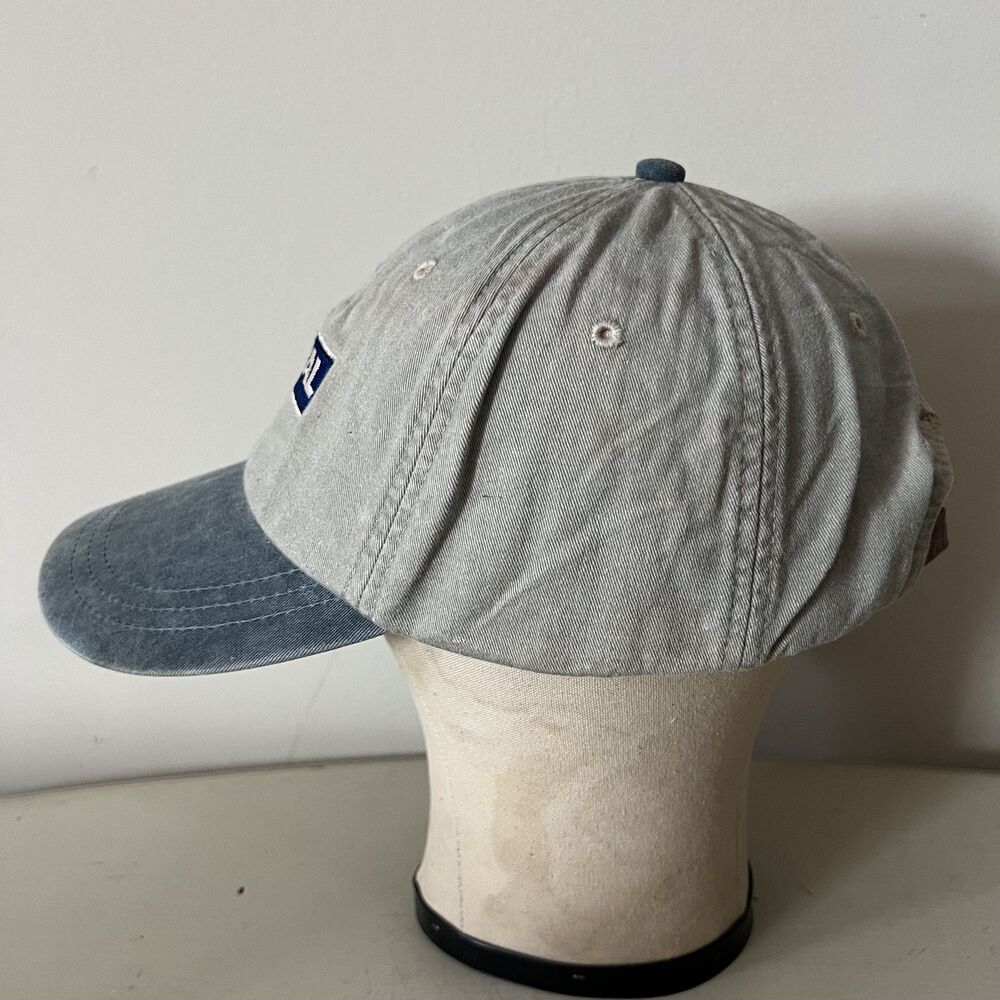 1990s Vintage Mens Gray Fabral Baseball Hat Cap Leather Back Strap - Adams OSFA - Picture 4 of 8